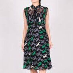 Diane Von Furstenberg Houndstooth Silk Dress